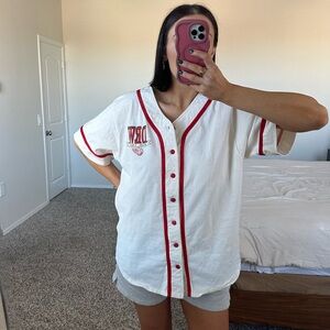 Vintage Detroit red wings cotton jersey tee